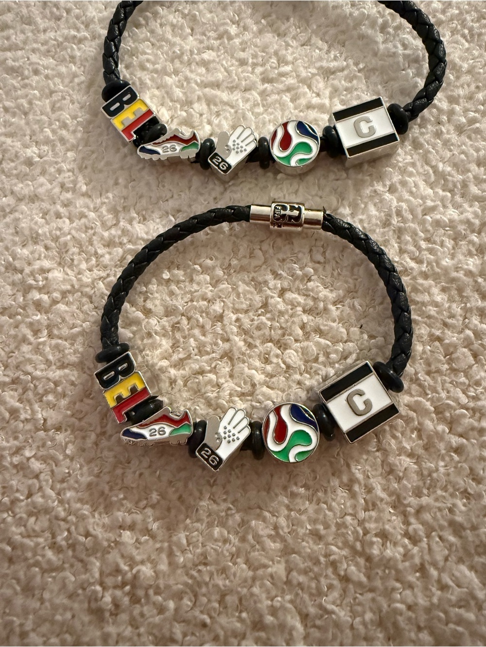 FIFA 2026 official Soccer Themed Braided Leather
Charm Bracelets - Picture 3 of 7